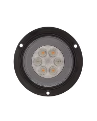 (CARD) 21 LED 4" S/T/T & P/T/C "GLO" LIGHT - FLANGED - AMBER LED / CLEAR LENS (CARD) 21 LED 4" S/T/T & P/T/C "GLO" LIGHT - FLANGED - AMBER LED / CLEAR LENS