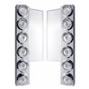 UP34581-FL SS Front Air Cleaner Bracket W/12X 9 LED 2" Beehive Lights & Visors -Amber LED/Clear Lens