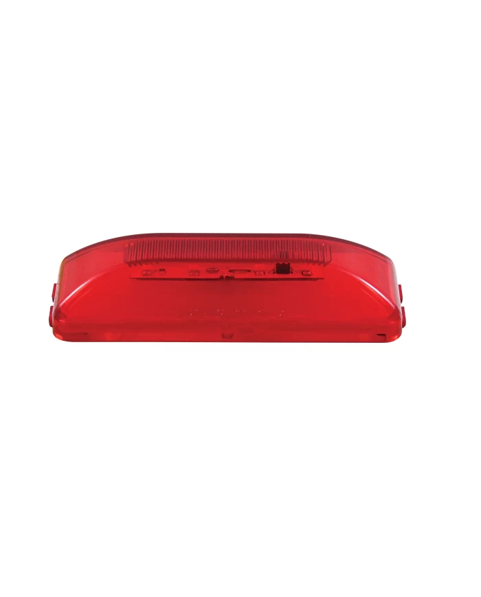 (CARD) 10 RED LED RECTANGULAR CLEARANCE / MARKER LIGHT - GLO LIGHT - RED LENS