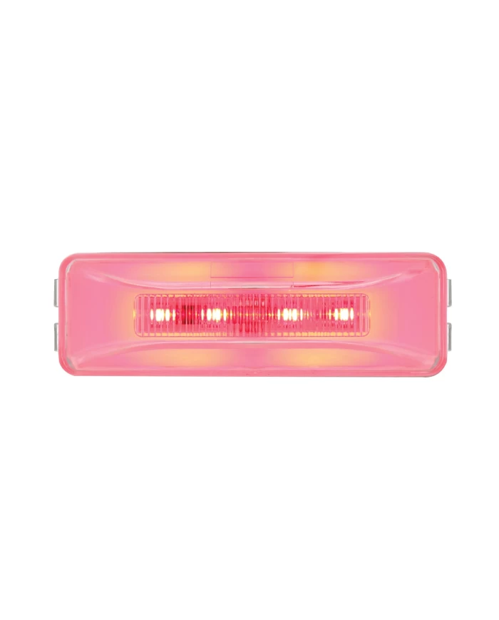 (CARD) 10 RED LED RECTANGULAR CLEARANCE / MARKER LIGHT - GLO LIGHT - CLEAR LENS