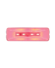 (CARD) 10 RED LED RECTANGULAR CLEARANCE / MARKER LIGHT - GLO LIGHT - CLEAR LENS