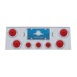 UP34600-SS Rear Center Panel With 4X 10 LED 4" Lights & 3X 13 LED 2.5" Lights & Bezel -Red LED & Lens
