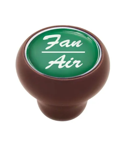 UP23538-"Fan/Air" Wood Deluxe Dash Knob - Green Glossy Sticker