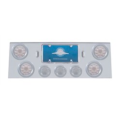 UP34602-SS Rear Center Panel With 4X 10 LED 4" Lights & 3X 13 LED 2.5" Lights & Bezel -Red LED/Clear Lens