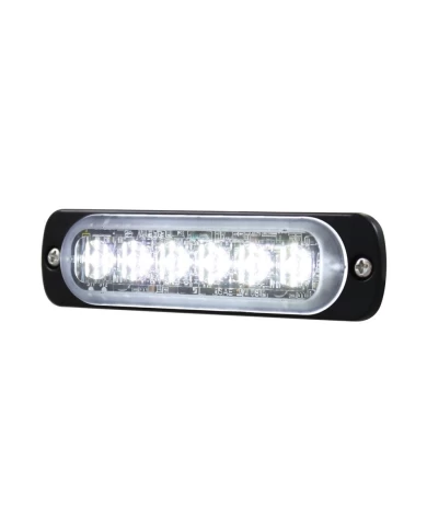 (BULK) 6 HIGH POWER LED 12V/24V SUPER THIN DIRECTIONAL WARNING LIGHT - WHITE (BULK) 6 HIGH POWER LED 12V/24V SUPER THIN DIRECTIONAL WARNING LIGHT - WHITE