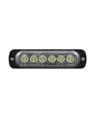 (BULK) 6 HIGH POWER LED 12V/24V SUPER THIN DIRECTIONAL WARNING LIGHT - WHITE (BULK) 6 HIGH POWER LED 12V/24V SUPER THIN DIRECTIONAL WARNING LIGHT - WHITE