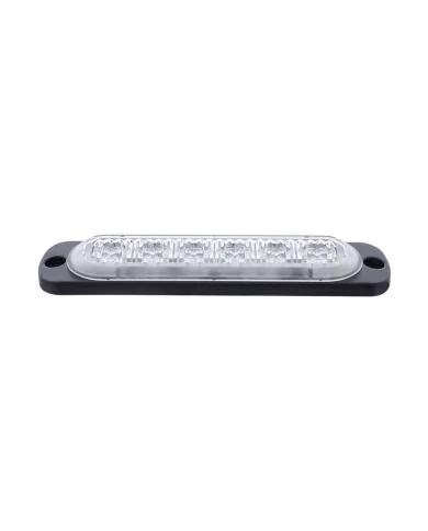 (BULK) 6 HIGH POWER LED 12V/24V SUPER THIN DIRECTIONAL WARNING LIGHT - WHITE (BULK) 6 HIGH POWER LED 12V/24V SUPER THIN DIRECTIONAL WARNING LIGHT - WHITE