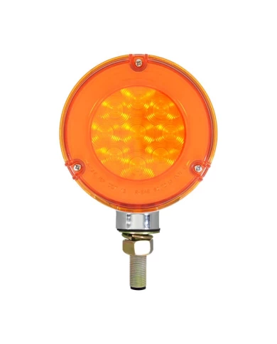 (CARD) CHROME HOUSING 27 AMBER/27 RED LED DOUBLE FACE "GLO" TURN SIGNAL LIGHT - AMBER/RED LENS (CARD) CHROME HOUSING 27 AMBER/27 RED LED DOUBLE FACE "GLO" TURN SIGNAL LIGHT - AMBER/RED LENS