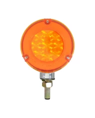 (CARD) CHROME HOUSING 27 AMBER/27 RED LED DOUBLE FACE "GLO" TURN SIGNAL LIGHT - AMBER/RED LENS