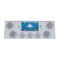 UP34606-SS Rear Center Panel With 4X 12 LED 4" Reflector Light & 3X 13 LED 2.5" Light & Bezel -Red LED/Clear Lens