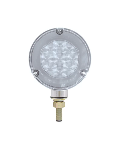 (CARD) CHROME HOUSING 27 AMBER/27 RED LED DOUBLE FACE "GLO" TURN SIGNAL LIGHT - CLEAR LENS (CARD) CHROME HOUSING 27 AMBER/27 RED LED DOUBLE FACE "GLO" TURN SIGNAL LIGHT - CLEAR LENS