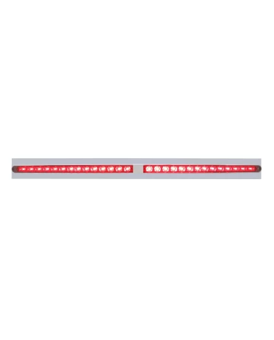 (BULK) LED CHROME TOP MUD FLAP PLATE WITH 24" 14 RED LED LIGHT BAR - RED LENS (BULK) LED CHROME TOP MUD FLAP PLATE WITH 24" 14 RED LED LIGHT BAR - RED LENS