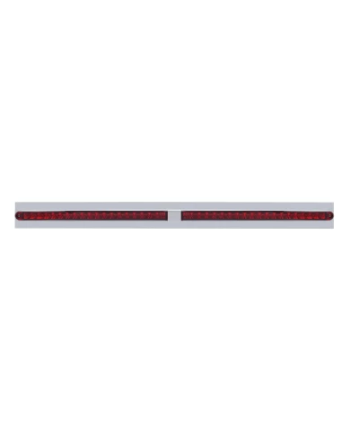 (BULK) LED CHROME TOP MUD FLAP PLATE WITH 24" 19 RED LED LIGHT BAR W/ REFLECTOR - RED LENS (BULK) LED CHROME TOP MUD FLAP PLATE WITH 24" 19 RED LED LIGHT BAR W/ REFLECTOR - RED LENS