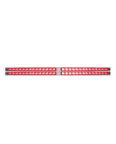 (BULK) LED CHROME TOP MUD FLAP PLATE WITH 24" 14 RED LED LIGHT BAR X 2 - RED LENS (BULK) LED CHROME TOP MUD FLAP PLATE WITH 24" 14 RED LED LIGHT BAR X 2 - RED LENS