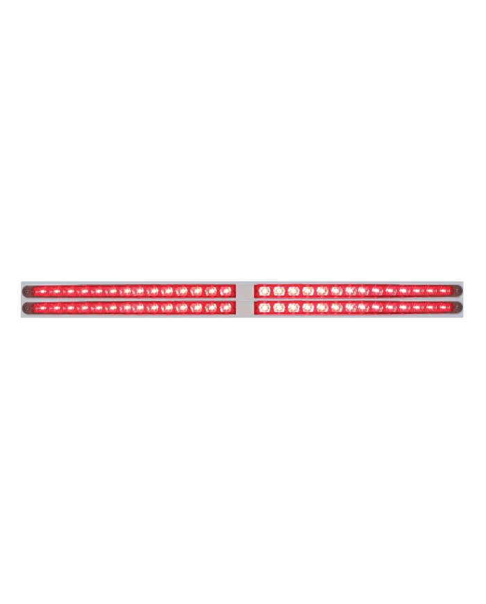 (BULK) LED CHROME TOP MUD FLAP PLATE WITH 24" 14 RED LED LIGHT BAR X 2 - RED LENS (BULK) LED CHROME TOP MUD FLAP PLATE WITH 24" 14 RED LED LIGHT BAR X 2 - RED LENS