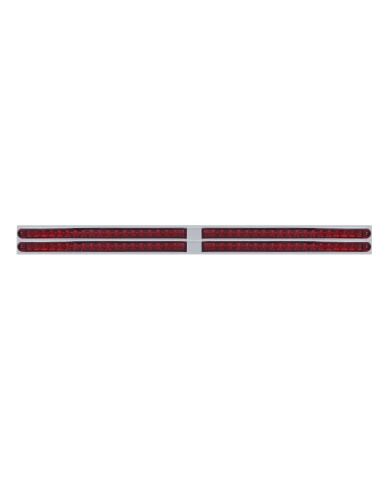 (BULK) LED CHROME TOP MUD FLAP PLATE WITH 24" 19 RED LED LIGHT BAR W/ REFLECTOR X 2 - RED LENS (BULK) LED CHROME TOP MUD FLAP PLATE WITH 24" 19 RED LED LIGHT BAR W/ REFLECTOR X 2 - RED LENS