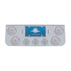 UP34610-CR Rear Center Panel With 4X 10 LED 4" Lights & 3X 13 LED 2.5" Lights & Bezel -Red LED/Clear Lens