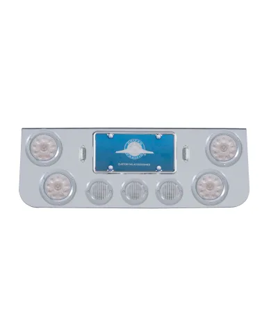 UP34610-CR Rear Center Panel With 4X 10 LED 4" Lights & 3X 13 LED 2.5" Lights & Bezel -Red LED/Clear Lens