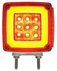(CARD) 28+3 AMBER /28 RED LED DOUBLE STUD SQUARE DOUBLE FACE "GLO" SIGNAL LIGHT - DRIVER (CARD) 28+3 AMBER /28 RED LED DOUBLE STUD SQUARE DOUBLE FACE "GLO" SIGNAL LIGHT - DRIVER