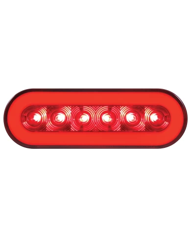 (CARD) 22 RED LED 6" OVAL "GLO" S/T/T LIGHT - RED LENS (CARD) 22 RED LED 6" OVAL "GLO" S/T/T LIGHT - RED LENS