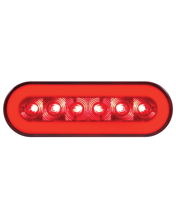 (CARD) 22 RED LED 6" OVAL "GLO" S/T/T LIGHT - RED LENS (CARD) 22 RED LED 6" OVAL "GLO" S/T/T LIGHT - RED LENS