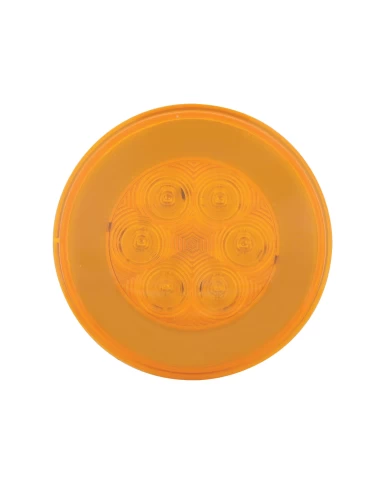 (CARD) 21 AMBER LED 4" "GLO" P/T/C LIGHT - AMBER LENS