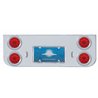 UP34620-Chrome Rear Center Panel With Four 10 LED 4" Lights & Bezels - Red LED/Red Lens