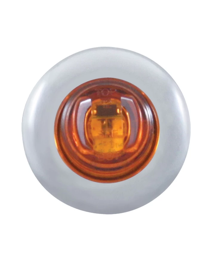 (CARD) 2 AMBER LED MINI CLEARANCE/MARKER LIGHT WITH STAINLESS STEEL BEZEL - AMBER (CARD) 2 AMBER LED MINI CLEARANCE/MARKER LIGHT WITH STAINLESS STEEL BEZEL - AMBER
