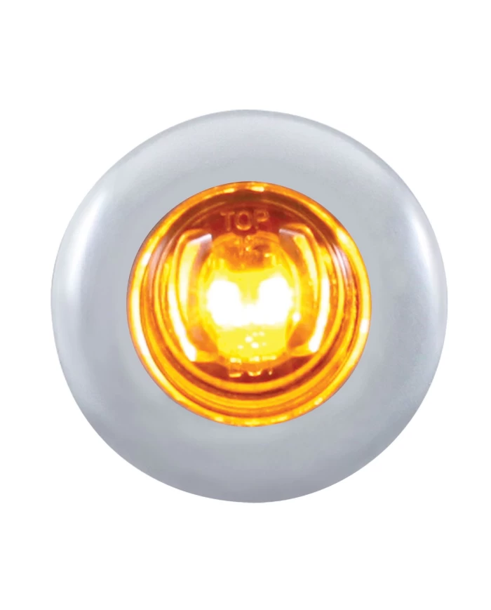 (CARD) 2 AMBER LED MINI CLEARANCE/MARKER LIGHT WITH STAINLESS STEEL BEZEL - AMBER (CARD) 2 AMBER LED MINI CLEARANCE/MARKER LIGHT WITH STAINLESS STEEL BEZEL - AMBER