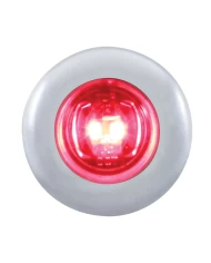 (CARD) 2 RED LED MINI CLEARANCE/MARKER LIGHT WITH STAINLESS STEEL BEZEL - RED LENS (CARD) 2 RED LED MINI CLEARANCE/MARKER LIGHT WITH STAINLESS STEEL BEZEL - RED LENS