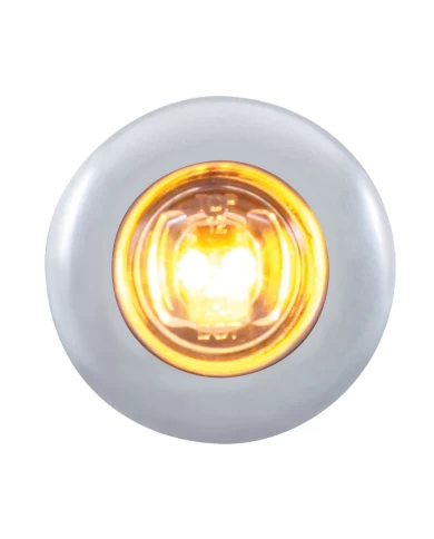 (CARD) 2 AMBER LED MINI CLEARANCE/MARKER LIGHT WITH STAINLESS STEEL BEZEL - CLEAR LENS (CARD) 2 AMBER LED MINI CLEARANCE/MARKER LIGHT WITH STAINLESS STEEL BEZEL - CLEAR LENS