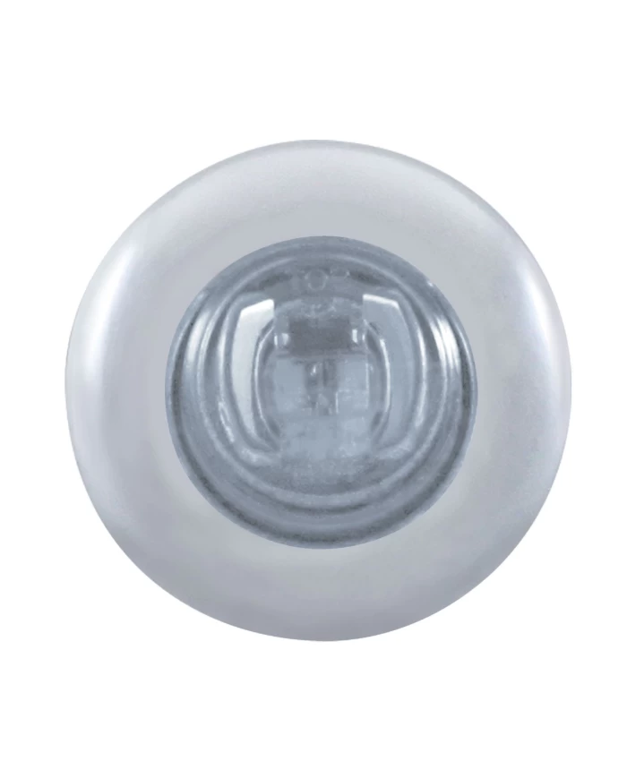 (CARD) 2 RED LED MINI CLEARANCE/MARKER LIGHT WITH STAINLESS STEEL BEZEL - CLEAR LENS (CARD) 2 RED LED MINI CLEARANCE/MARKER LIGHT WITH STAINLESS STEEL BEZEL - CLEAR LENS