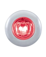 (CARD) 2 RED LED MINI CLEARANCE/MARKER LIGHT WITH STAINLESS STEEL BEZEL - CLEAR LENS (CARD) 2 RED LED MINI CLEARANCE/MARKER LIGHT WITH STAINLESS STEEL BEZEL - CLEAR LENS