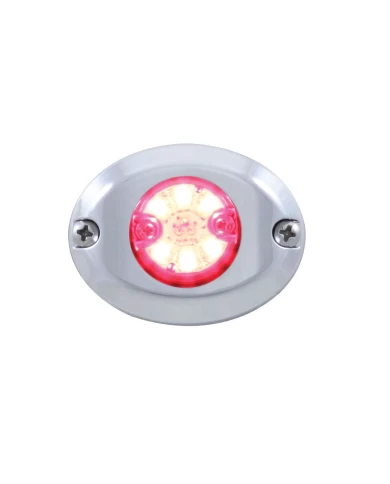 (2/BOX) 6 LED 1" MINI 12V FLUSH MOUNT WARNING/STROBE LIGHT - RED (2/BOX) 6 LED 1" MINI 12V FLUSH MOUNT WARNING/STROBE LIGHT - RED