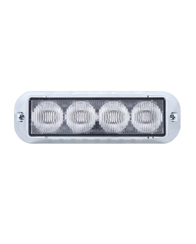 (BOX) 4 LED 12V/24V STROBE LIGHT - 2 AMBER+2 WHITE (BOX) 4 LED 12V/24V STROBE LIGHT - 2 AMBER+2 WHITE