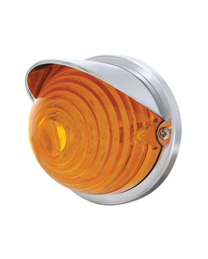 (BULK) 17 AMBER LED BEEHIVE CAB LIGHT FLUSH MOUNT KIT WITH VISOR - AMBER LENS (BULK) 17 AMBER LED BEEHIVE CAB LIGHT FLUSH MOUNT KIT WITH VISOR - AMBER LENS