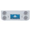 UP34623-Chrome Rear Center Panel With Four 12 LED 4" Reflector Lights & Bezels - Red LED/Clear Lens