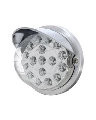 (BULK) 17 AMBER LED DUAL FUNCTION CLEAR REFLECTOR CAB LIGHT FLUSH MOUNT KIT WITH VISOR - CLEAR LENS