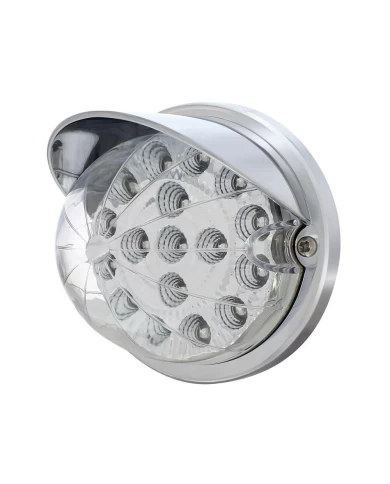 (BULK) 17 RED LED DUAL FUNCTION CLEAR REFLECTOR CAB LIGHT FLUSH MOUNT KIT WITH VISOR - CLEAR LENS (BULK) 17 RED LED DUAL FUNCTION CLEAR REFLECTOR CAB LIGHT FLUSH MOUNT KIT WITH VISOR - CLEAR LENS
