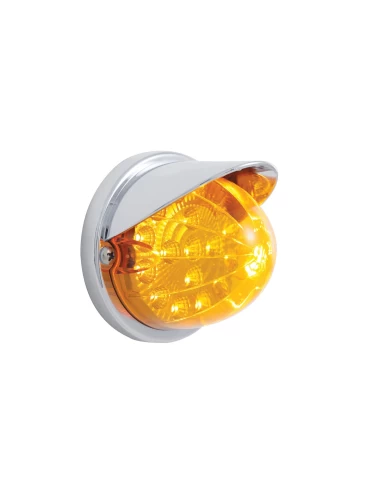 (BULK) 17 AMBER LED WATERMELON REFLECTOR CAB LIGHT FLUSH MOUNT KIT WITH VISOR - AMBER LENS (BULK) 17 AMBER LED WATERMELON REFLECTOR CAB LIGHT FLUSH MOUNT KIT WITH VISOR - AMBER LENS