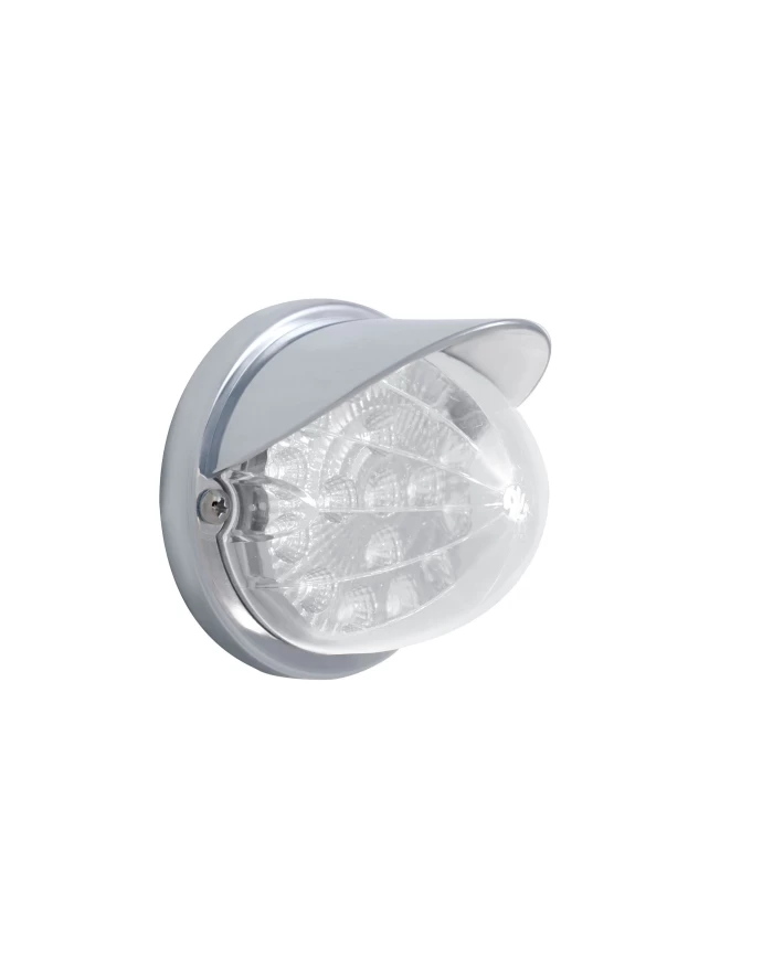 (BULK) 17 AMBER LED WATERMELON REFLECTOR CAB LIGHT FLUSH MOUNT KIT WITH VISOR - CLEAR LENS (BULK) 17 AMBER LED WATERMELON REFLECTOR CAB LIGHT FLUSH MOUNT KIT WITH VISOR - CLEAR LENS