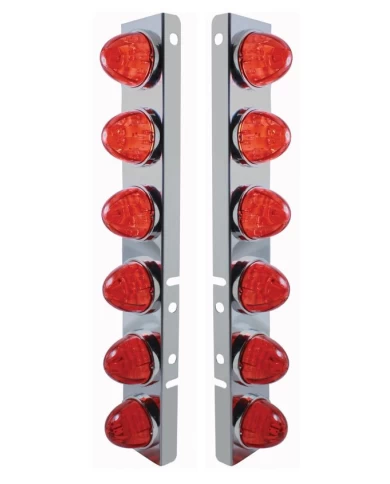 (2/BULK) S.S. PB A/C LIGHT BRACKET W/ TWELVE 17 AMBER LED WATERMELON AUXILIARY LIGHT - DARK AMBER LENS (2/BULK) S.S. PB A/C LIGHT BRACKET W/ TWELVE 17 AMBER LED WATERMELON AUXILIARY LIGHT - DARK AMBER LENS
