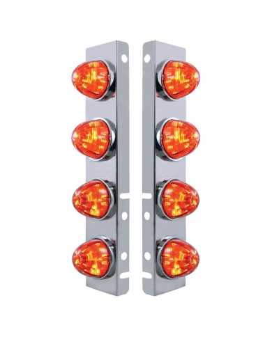 (2/BULK) S.S. PB A/C LIGHT BRACKET W/ EIGHT 17 AMBER LED WATERMELON AUXILIARY LIGHT - DARK AMBER LENS (2/BULK) S.S. PB A/C LIGHT BRACKET W/ EIGHT 17 AMBER LED WATERMELON AUXILIARY LIGHT - DARK AMBER LENS