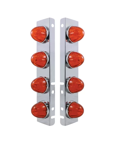 (2/BULK) S.S. PB A/C LIGHT BRACKET W/ EIGHT 17 AMBER LED WATERMELON AUXILIARY LIGHT - DARK AMBER LENS (2/BULK) S.S. PB A/C LIGHT BRACKET W/ EIGHT 17 AMBER LED WATERMELON AUXILIARY LIGHT - DARK AMBER LENS