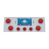 UP34662-SS Rear Center Panel With 4X 7 LED 4" Reflector Lights & 3X 13 LED 2.5" Lights -Red LED & Lens