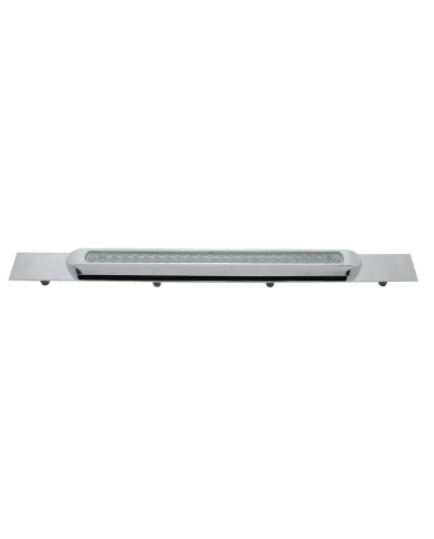 (BULK) CHROME TOP MUD FLAP PLATE WITH 23 RED LED 17 1/4" LIGHT BAR WITH BEZEL - CLEAR LENS (BULK) CHROME TOP MUD FLAP PLATE WITH 23 RED LED 17 1/4" LIGHT BAR WITH BEZEL - CLEAR LENS