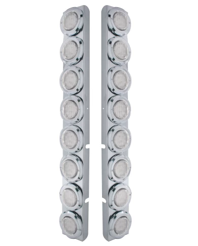 (2/BULK) S.S. PB 16 LED CUTOUT REAR A/C BRACKET W/2" 9 RED LED FLAT LIGHT & CR. PL. BEZEL - CLEAR LENS (2/BULK) S.S. PB 16 LED CUTOUT REAR A/C BRACKET W/2" 9 RED LED FLAT LIGHT & CR. PL. BEZEL - CLEAR LENS