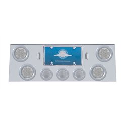 UP34663-SS Rear Center Panel With 4X 7 LED 4" Reflector Lights & 3X 13 LED 2.5" Lights -Red LED/Clear Lens