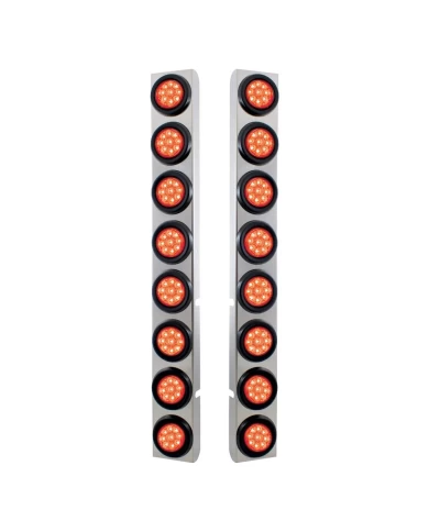 (2/BULK) S.S. PB 16 LED CUTOUT REAR A/C BRACKET W/2" 9 RED LED FLAT REFLECTOR LIGHT - RED LENS (2/BULK) S.S. PB 16 LED CUTOUT REAR A/C BRACKET W/2" 9 RED LED FLAT REFLECTOR LIGHT - RED LENS