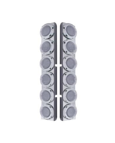 (2/BULK) S.S. PB 12 LED CUTOUT REAR A/C BRACKET W/2" 9 RED LED FLAT LIGHT & CR. PL. BEZEL - CLEAR LENS (2/BULK) S.S. PB 12 LED CUTOUT REAR A/C BRACKET W/2" 9 RED LED FLAT LIGHT & CR. PL. BEZEL - CLEAR LENS
